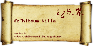 Öhlbaum Nilla névjegykártya